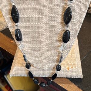 Chico's Black and Clear Bead Necklace